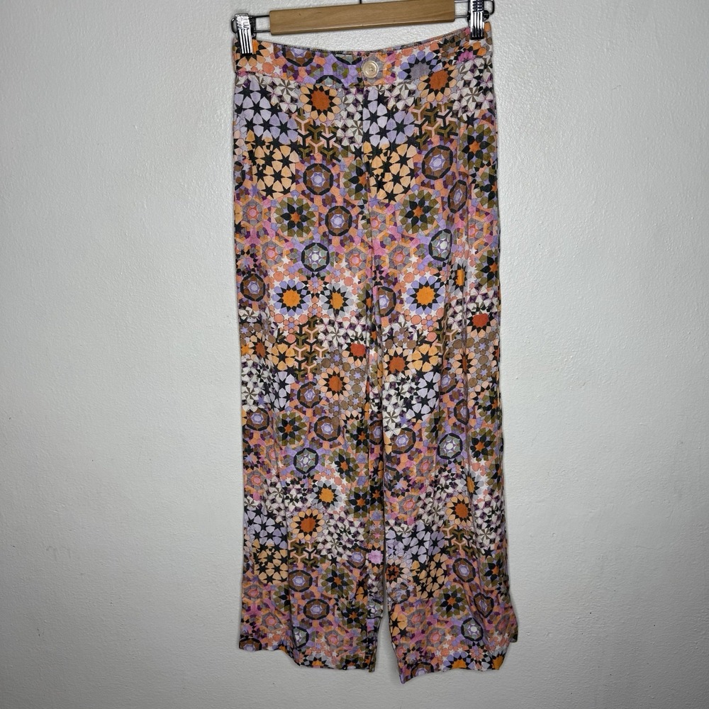 Anthropologie‎ Geometric Straight Pants Multicolor Motif Twee Women's 0